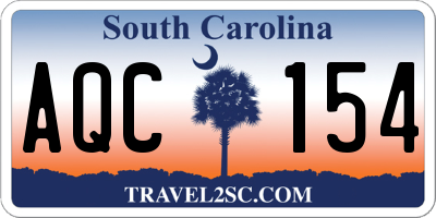 SC license plate AQC154