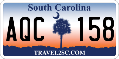 SC license plate AQC158
