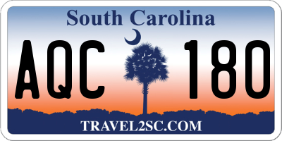 SC license plate AQC180