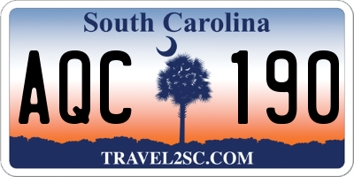 SC license plate AQC190