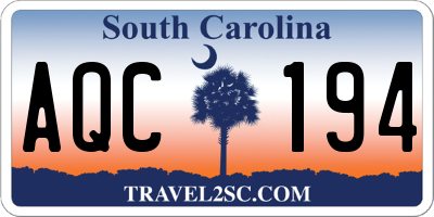 SC license plate AQC194