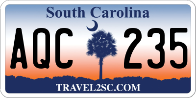 SC license plate AQC235