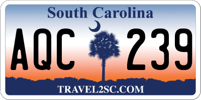 SC license plate AQC239