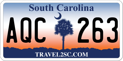 SC license plate AQC263