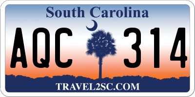 SC license plate AQC314
