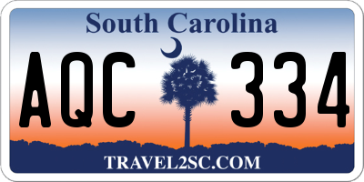 SC license plate AQC334