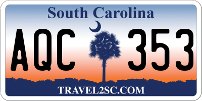 SC license plate AQC353