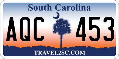 SC license plate AQC453