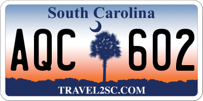 SC license plate AQC602
