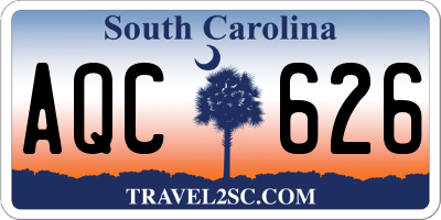 SC license plate AQC626