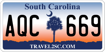 SC license plate AQC669