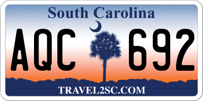 SC license plate AQC692