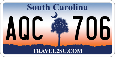 SC license plate AQC706