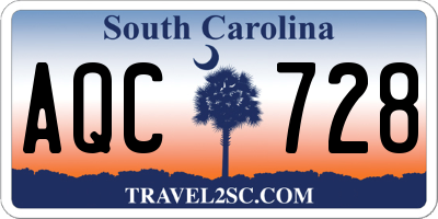 SC license plate AQC728
