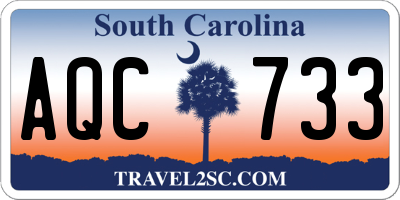 SC license plate AQC733