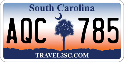SC license plate AQC785