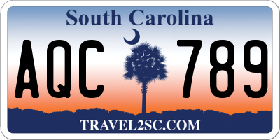 SC license plate AQC789