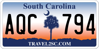 SC license plate AQC794