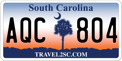 SC license plate AQC804