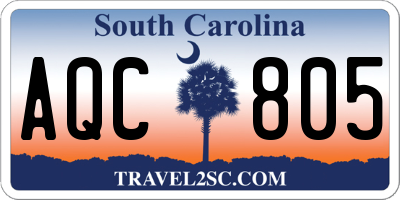 SC license plate AQC805