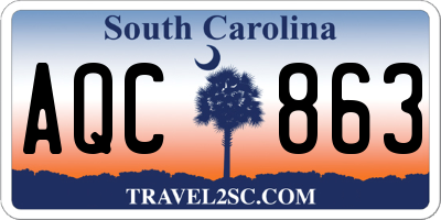SC license plate AQC863