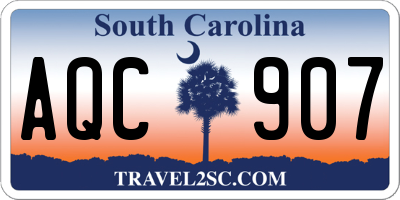 SC license plate AQC907