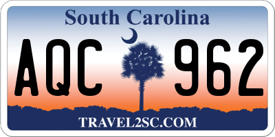 SC license plate AQC962