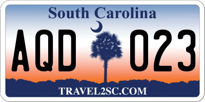 SC license plate AQD023