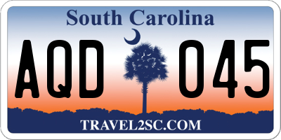 SC license plate AQD045