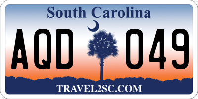 SC license plate AQD049