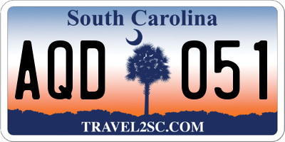 SC license plate AQD051