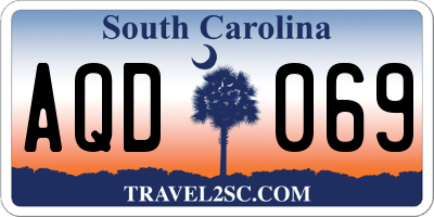 SC license plate AQD069