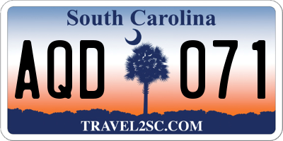 SC license plate AQD071
