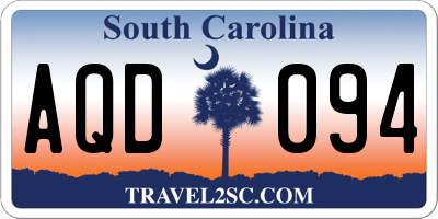 SC license plate AQD094