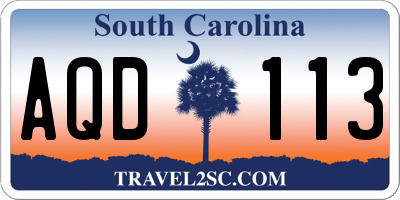 SC license plate AQD113