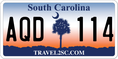 SC license plate AQD114