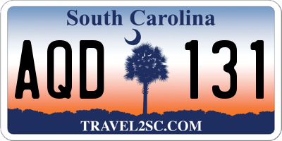 SC license plate AQD131