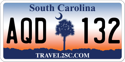 SC license plate AQD132