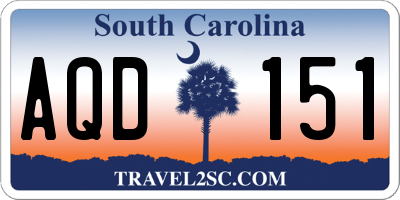 SC license plate AQD151