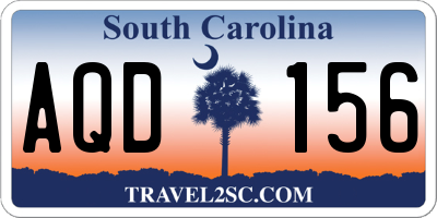 SC license plate AQD156
