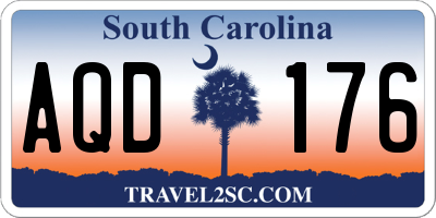 SC license plate AQD176