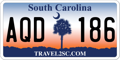 SC license plate AQD186