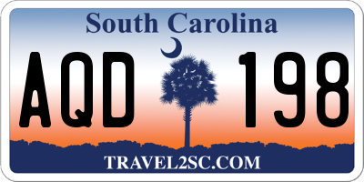 SC license plate AQD198