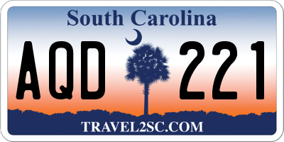 SC license plate AQD221