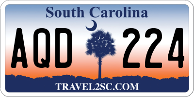 SC license plate AQD224