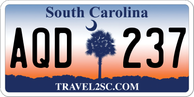 SC license plate AQD237