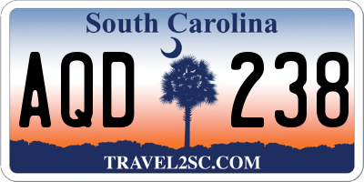 SC license plate AQD238
