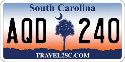 SC license plate AQD240