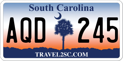 SC license plate AQD245