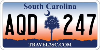 SC license plate AQD247